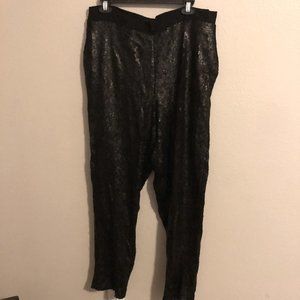 black sequin joggers